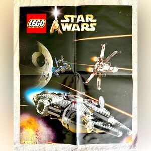 LEGO Star Wars 2003 Poster Battle of Yavin 18 x 22 Millennium Falcon X-Wing TIE